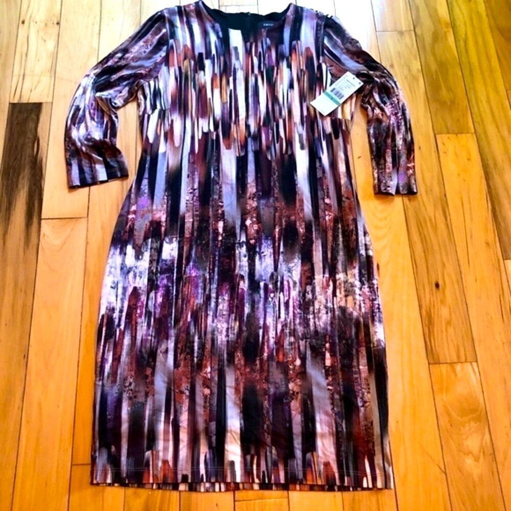 KAREN KANE AMBER WAVES SHEATH DRESS L NWT